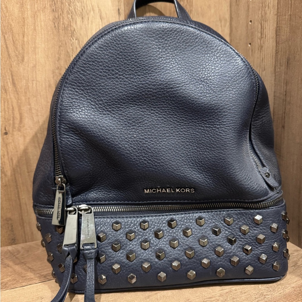 Michael Kors Studded Leather Backpack - Blue
